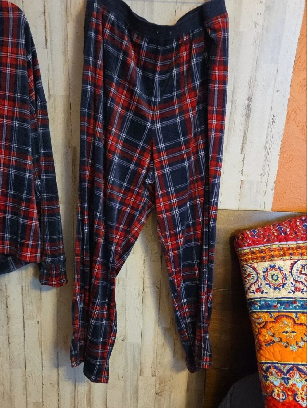 Nautica Red and Navy Plaid Women's Pajama Set